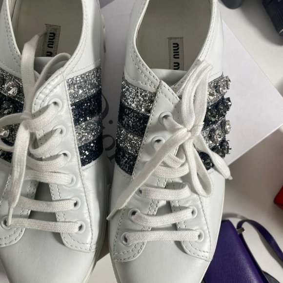 Miu Miu Sparkly Sneakers - Picture 2 of 8